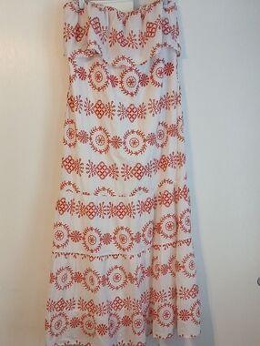 cremieux maxi dress Cremieux women's maxi dress white and black pin striped size medium lined mid sk